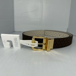 Michael Kors Brown/ White Reversible Belt